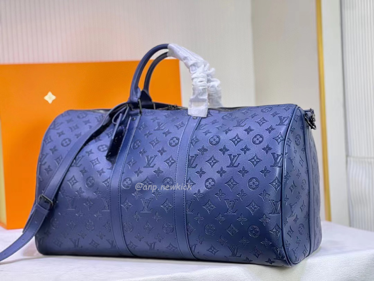 Louis Vuitton Keepall Bandouliere Monogram 50 Navy Duffel Bag (6) - newkick.app